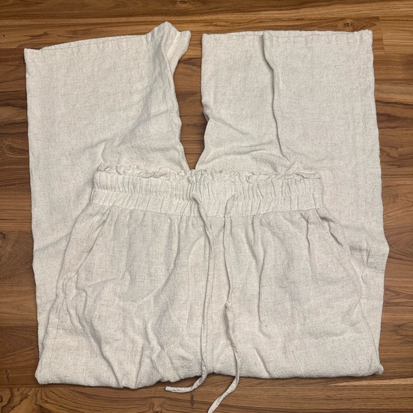 Linen cropped pants women’s size small wide leg - Picture 1 of 5